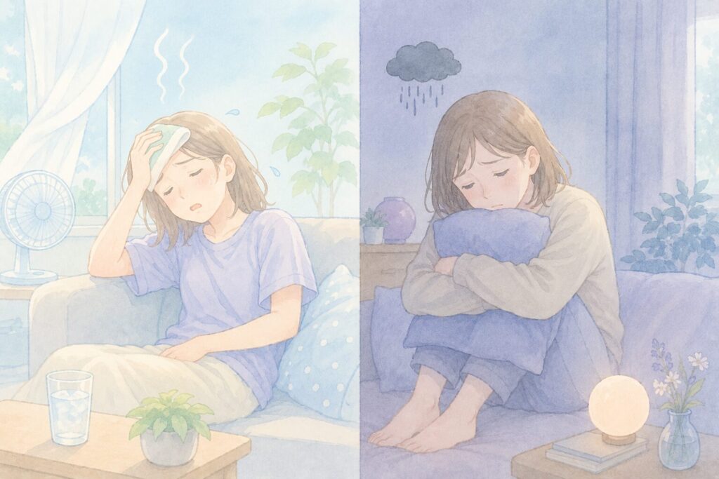 体調が悪い女性