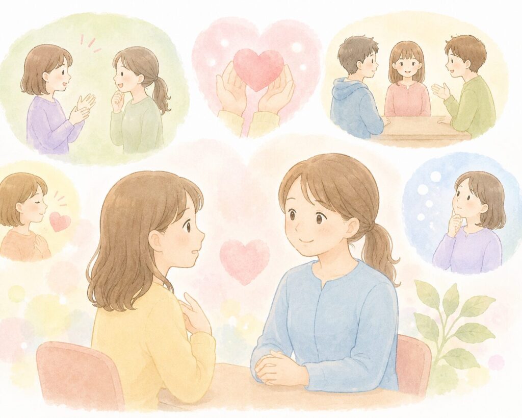 コミュニケーションをとる女性
