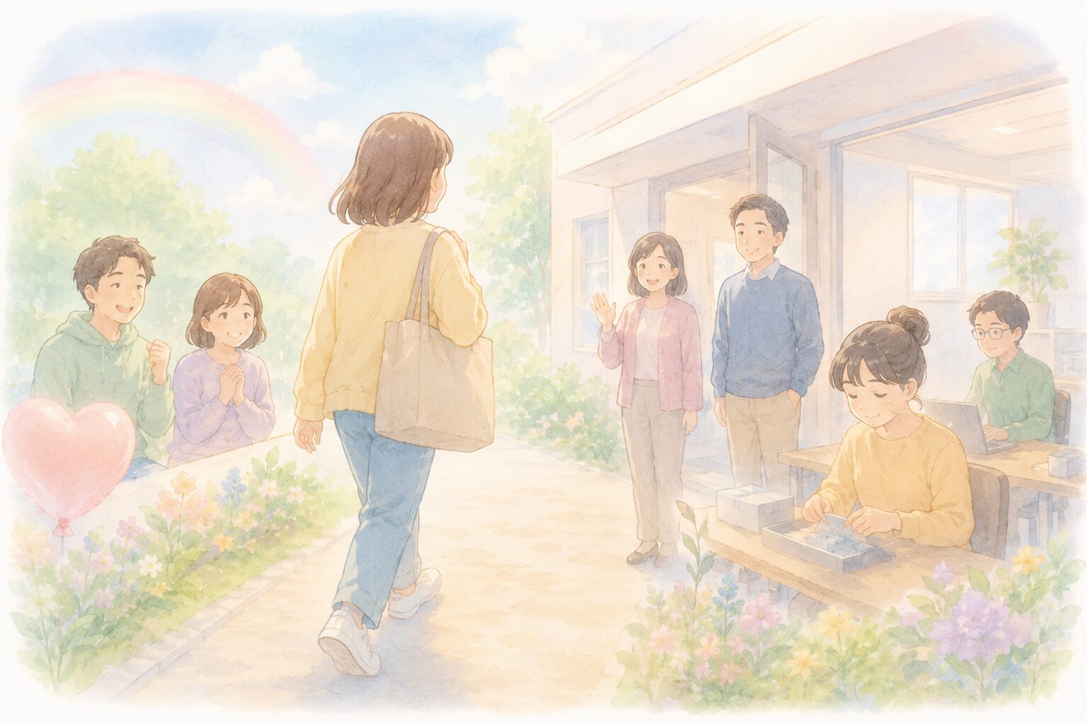 一歩を踏み出す女性
