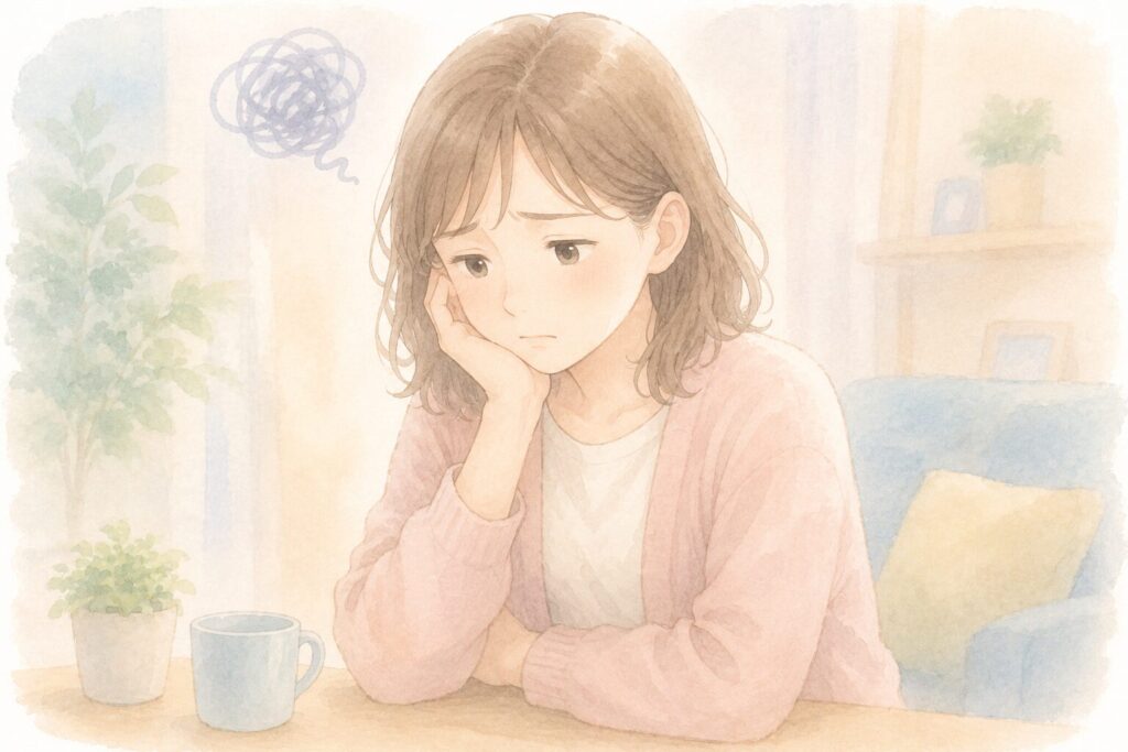 不安で悩む女性