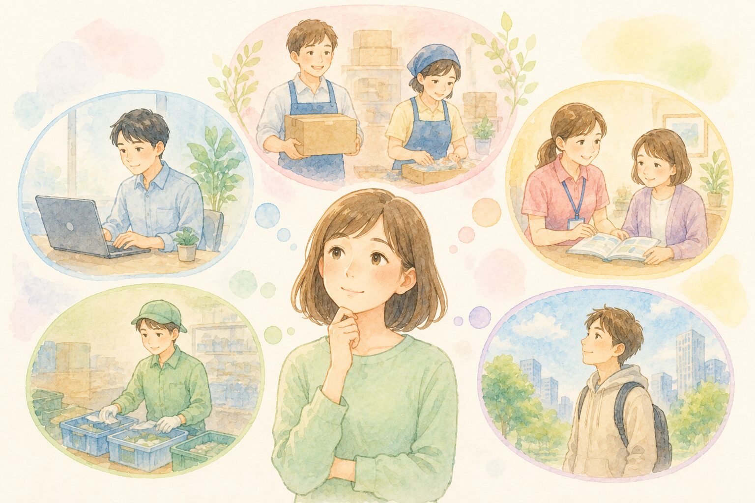 考える女性