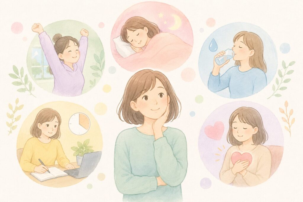 生活リズムを整える女性