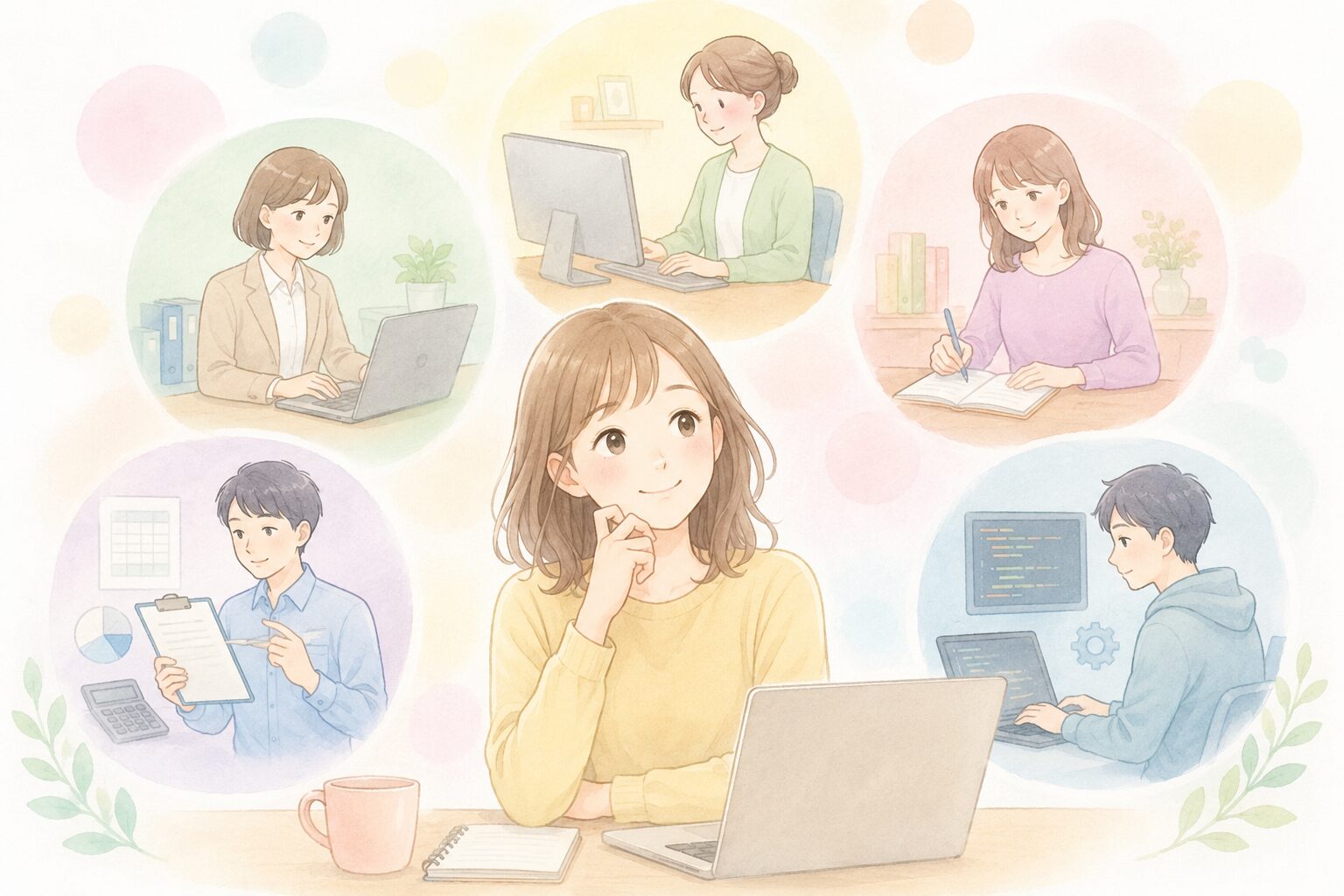 様々な仕事を選択する女性