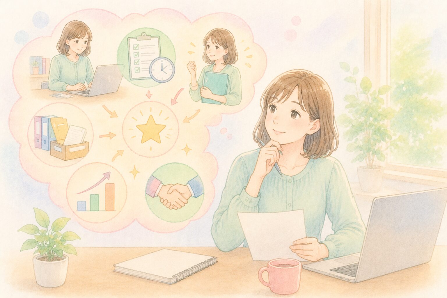 職務経歴書を書く女性