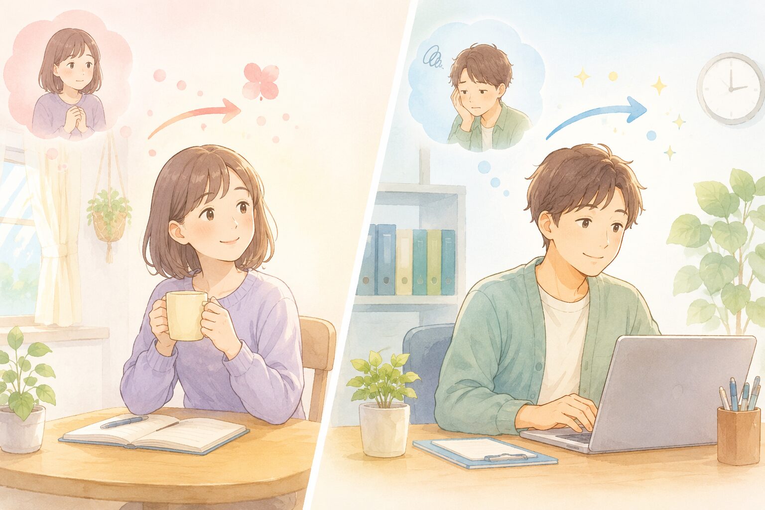 不安が安心に変わった男性と女性