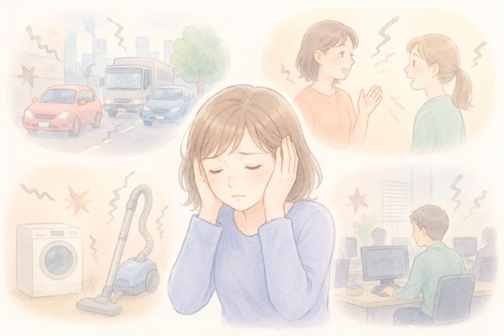 聴覚過敏の女性