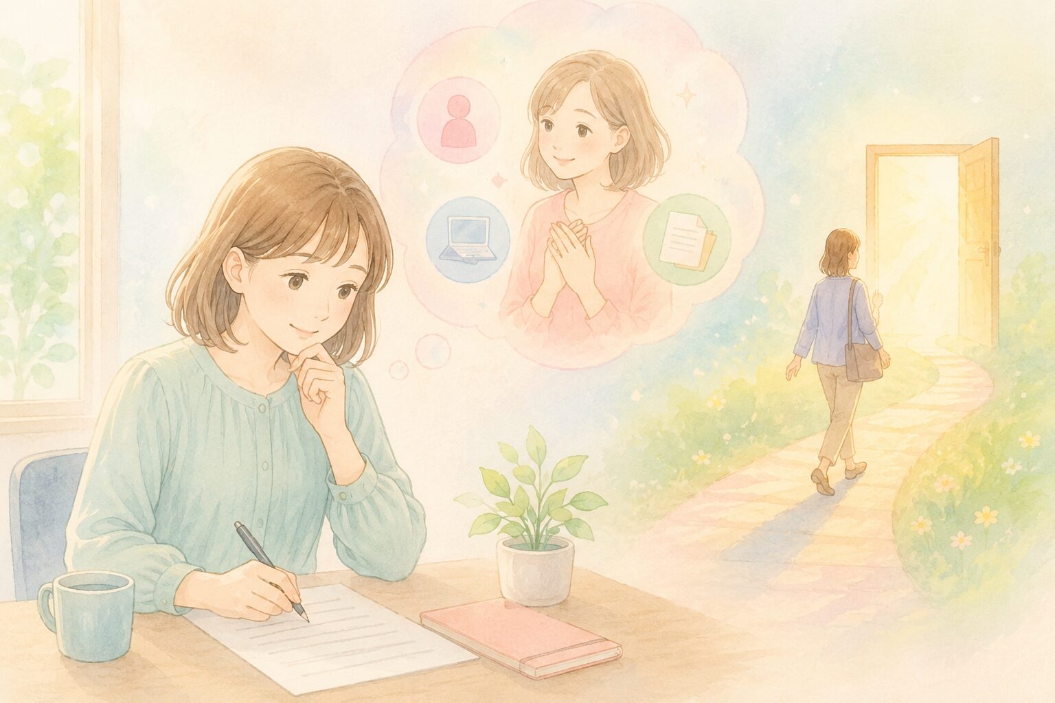 職務経歴書を書く女性