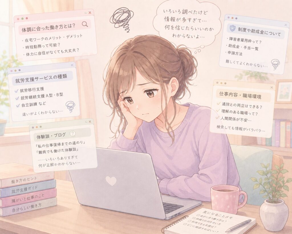 情報収集に疲れた女性