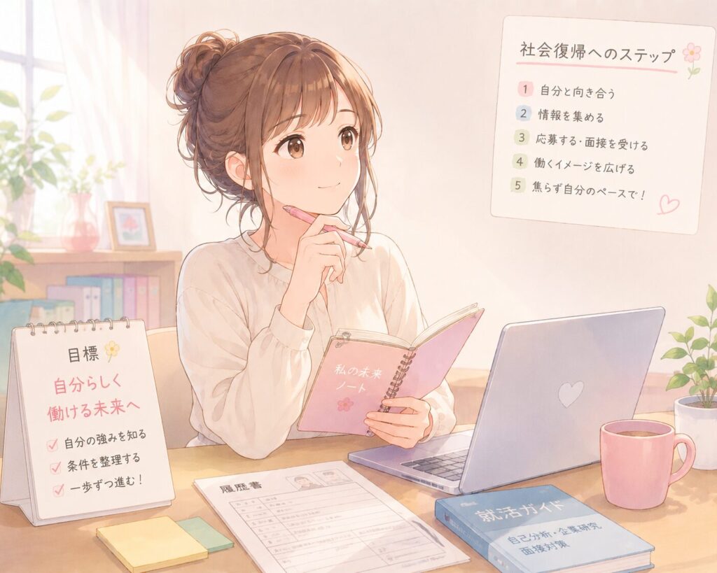 社会復帰を目指して就活をしている女性