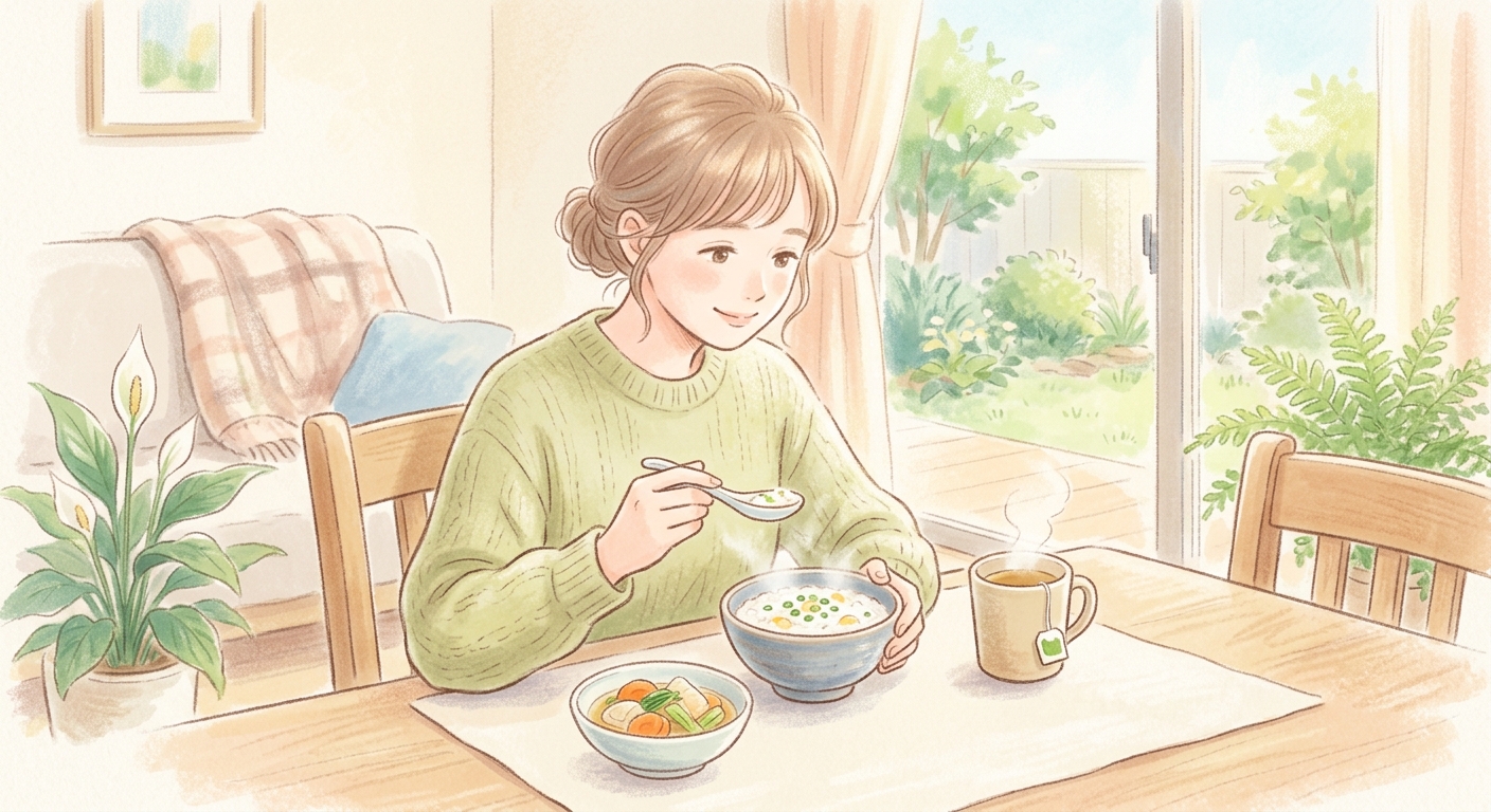 食事をする女性