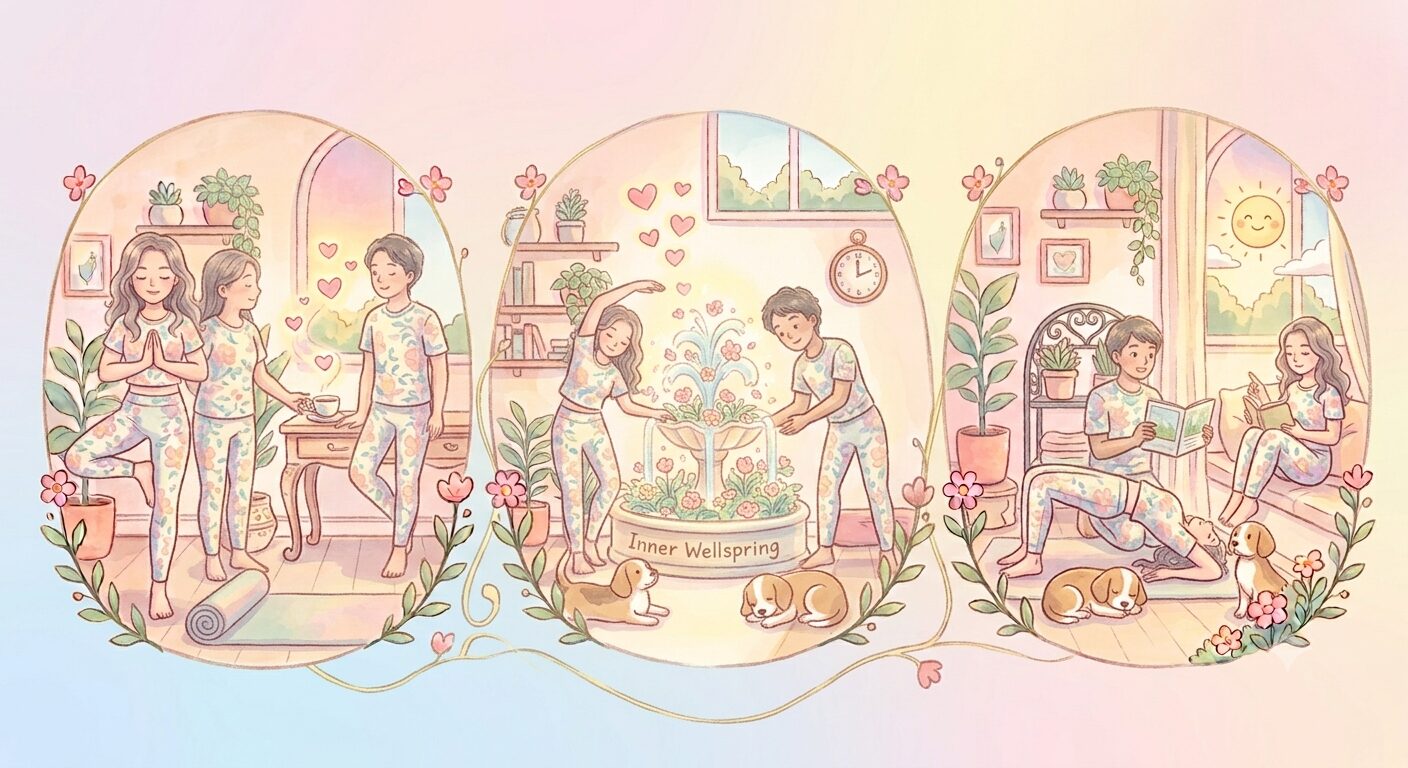 ストレッチをする男女