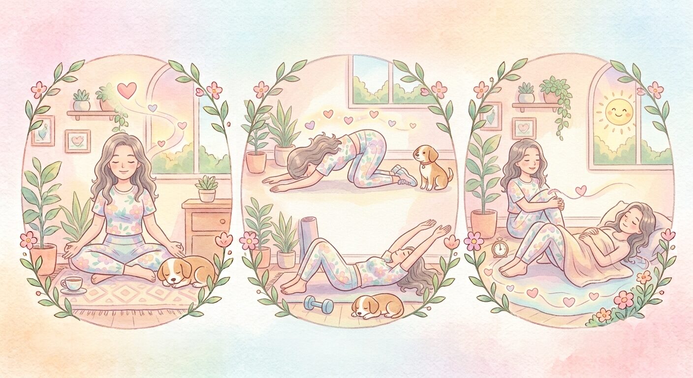 ストレッチをする女性
