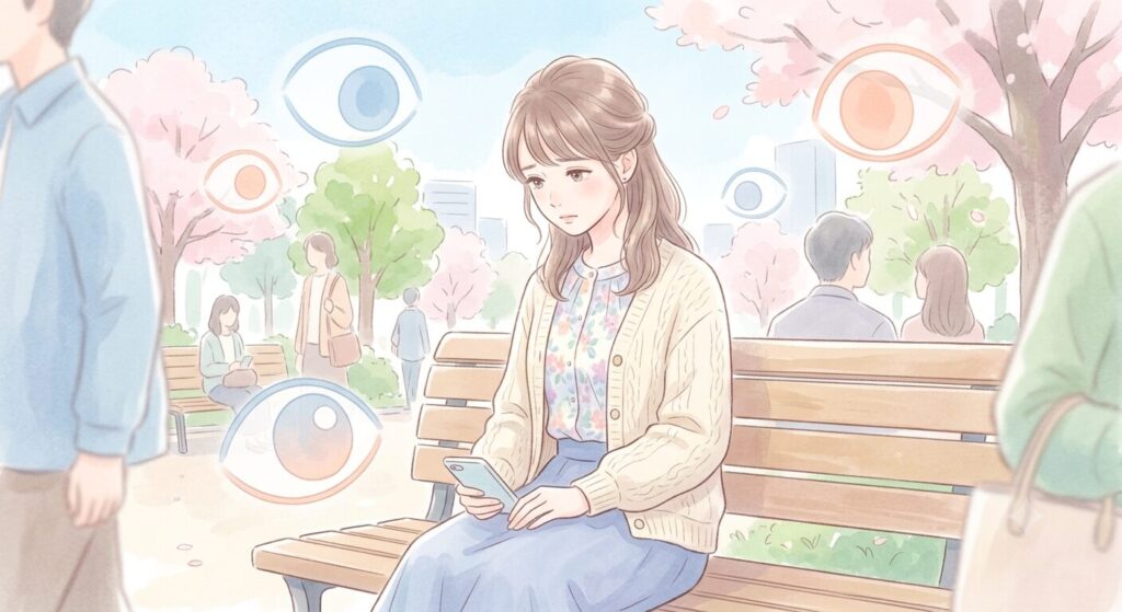 人の視線が気になる女性