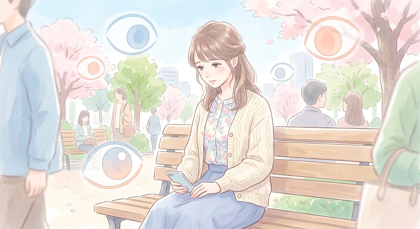 人の視線が気になる女性