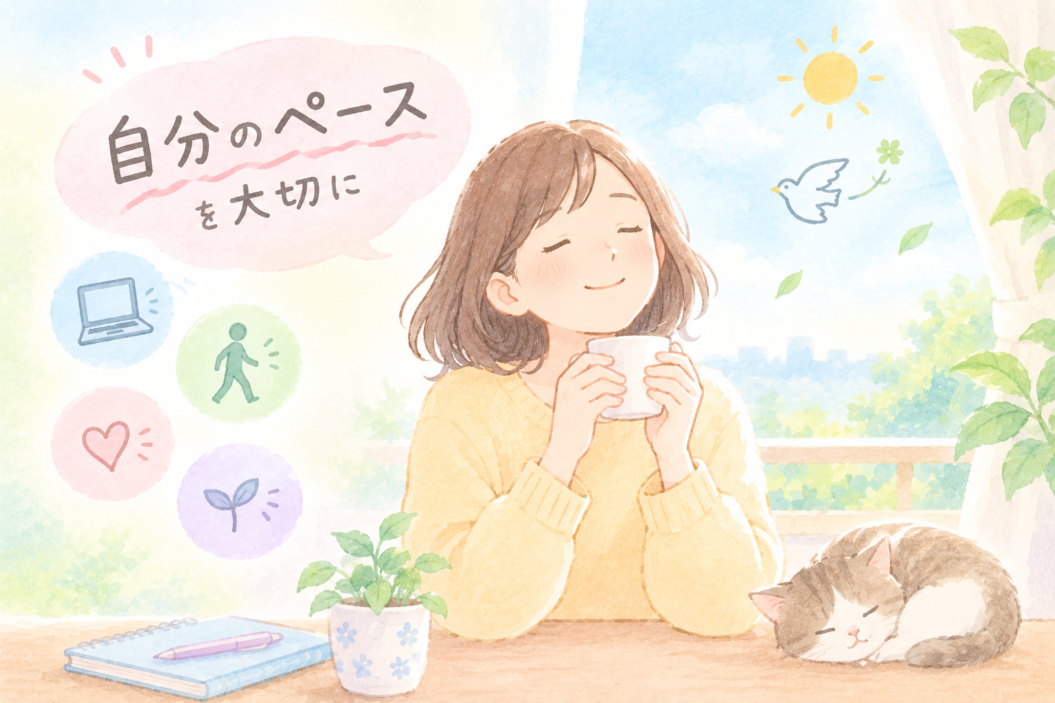 自分のペースを大切にする女性