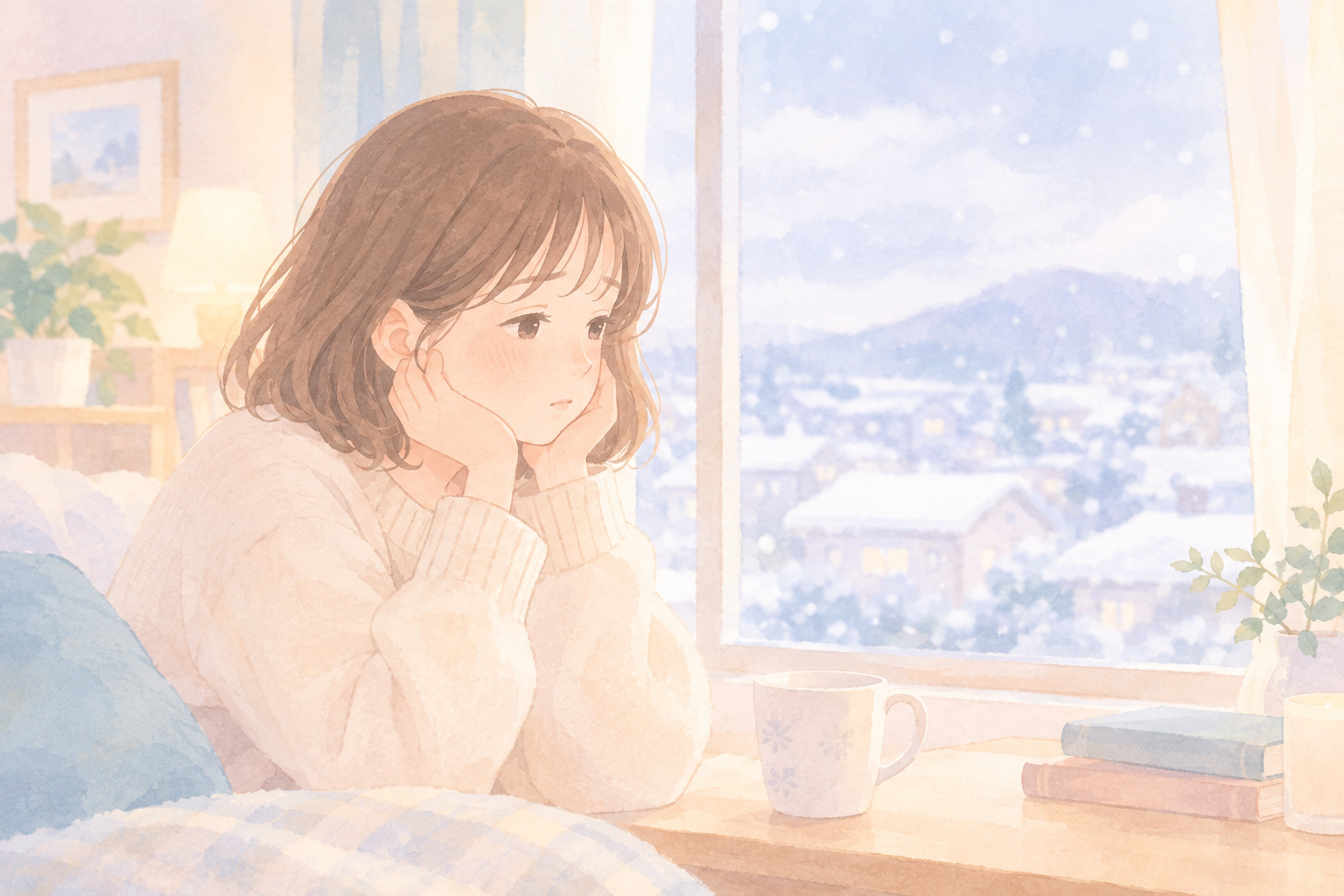 考え事をしている女性