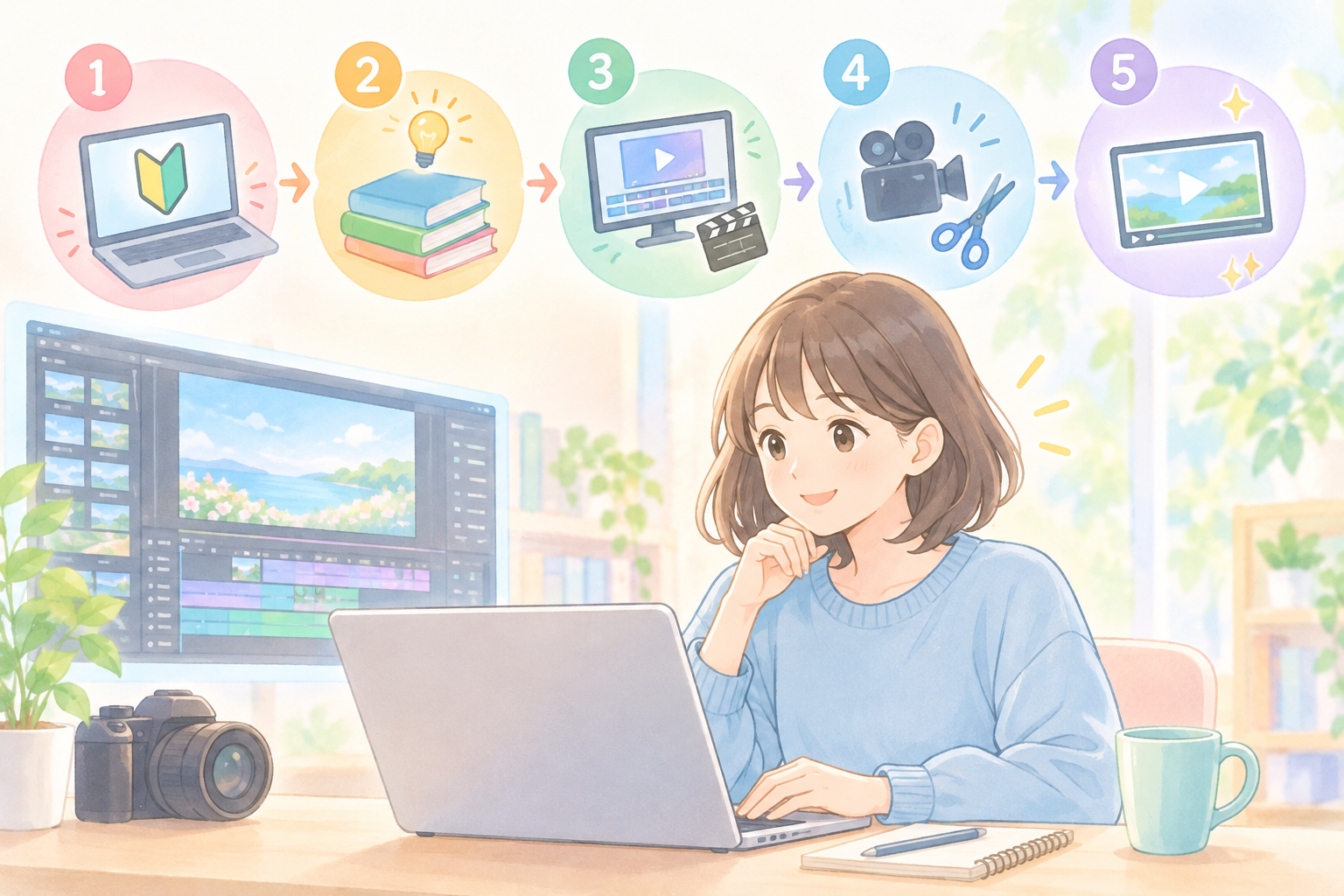 動画編集を学ぶ5ステップ