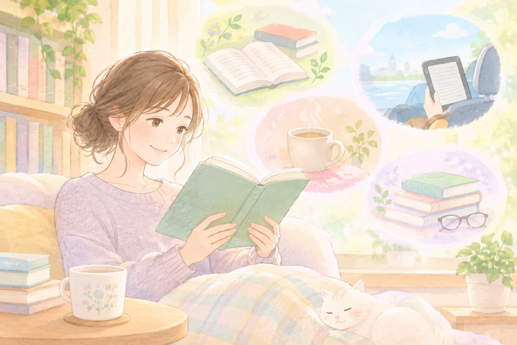 読書時間を過ごす女性